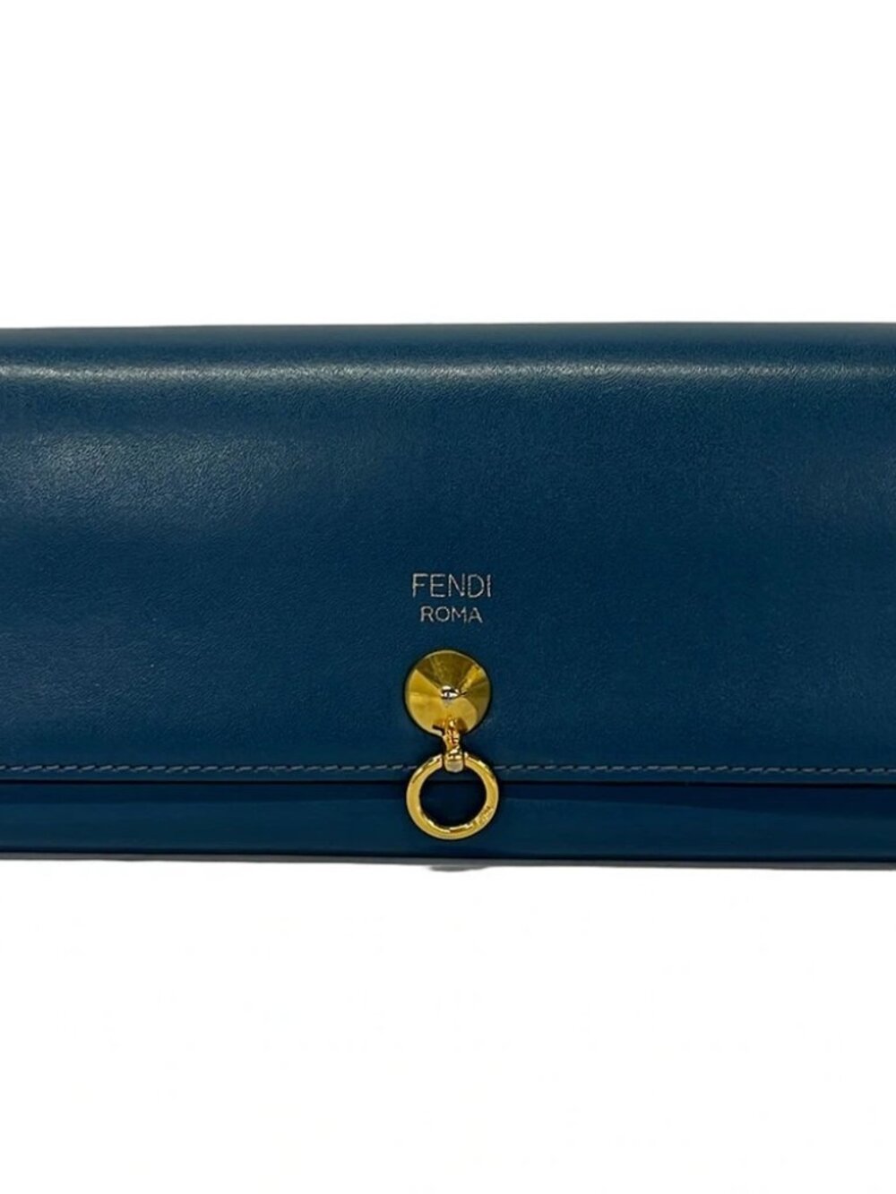 FENDI By The Way 8M0251 Navy Leather Long Wallet